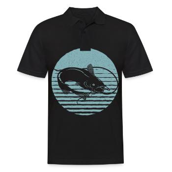 Retro Wels Vintage Wels - Männer Poloshirt - Schwarz - Vorne - Kai (181cm)