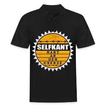 Selfkant - hart an der Grenze - Männer Poloshirt - Schwarz - Vorne - Kai (181cm)
