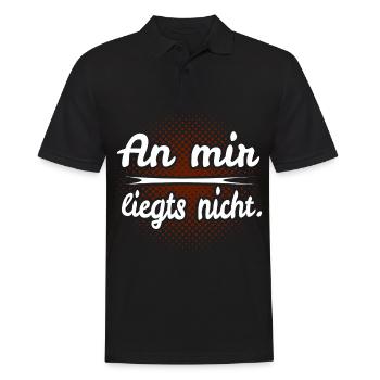 An mir liegts nicht - Männer Poloshirt - Schwarz - Vorne - Kai (181cm)