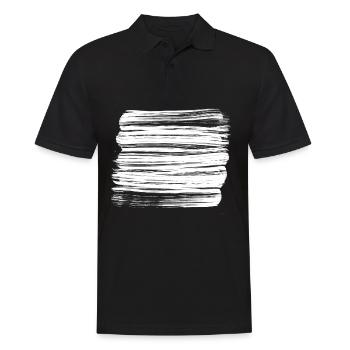 Coups de pinceau blanc fond décor - Polo Homme - noir - Devant - Kai (181cm)
