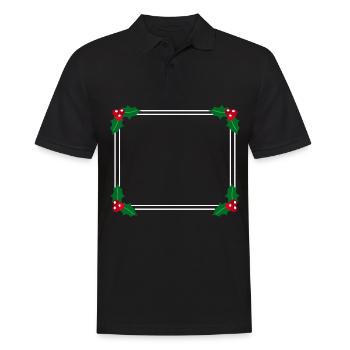 Cadre avec piqûres d’hiver Noël - Polo Homme - noir - Devant - Kai (181cm)