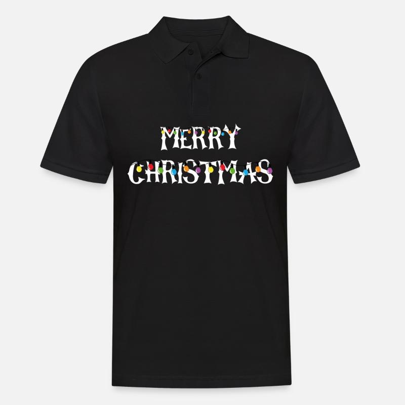 Joyeux Noël String lights cadeau - Polo Homme - noir