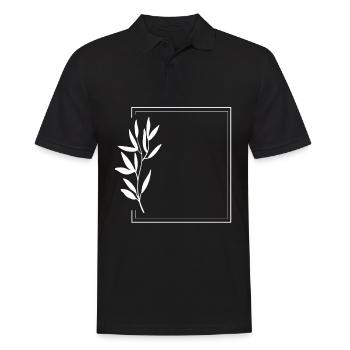 Cadre de trait avec cadeau de décoration de feuille - Polo Homme - noir - Devant - Kai (181cm)