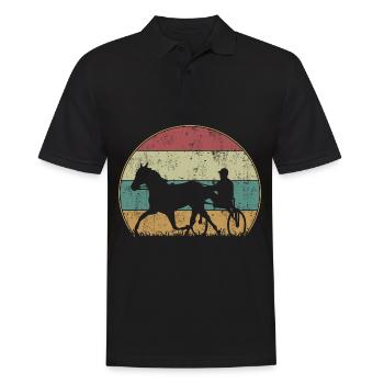 Trotting Racing Trotting Sport Vintage Rétro - Polo Homme - noir - Devant - Kai (181cm)