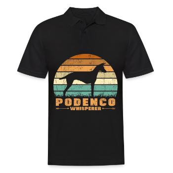 Podenco Canario Flüsterer - Männer Poloshirt - Schwarz - Vorne - Kai (181cm)
