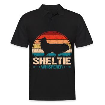 Sheltie Shetland Sheepdog Hund Flüsterer - Männer Poloshirt - Schwarz - Vorne - Kai (181cm)