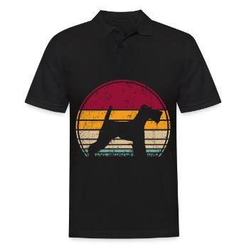Drahthaar Foxterrier Vintage Retro - Männer Poloshirt - Schwarz - Vorne - Kai (181cm)