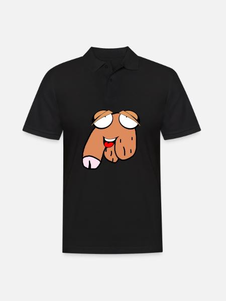 Funny pik ansigt gave pik ansigt - Herre poloshirt - sort