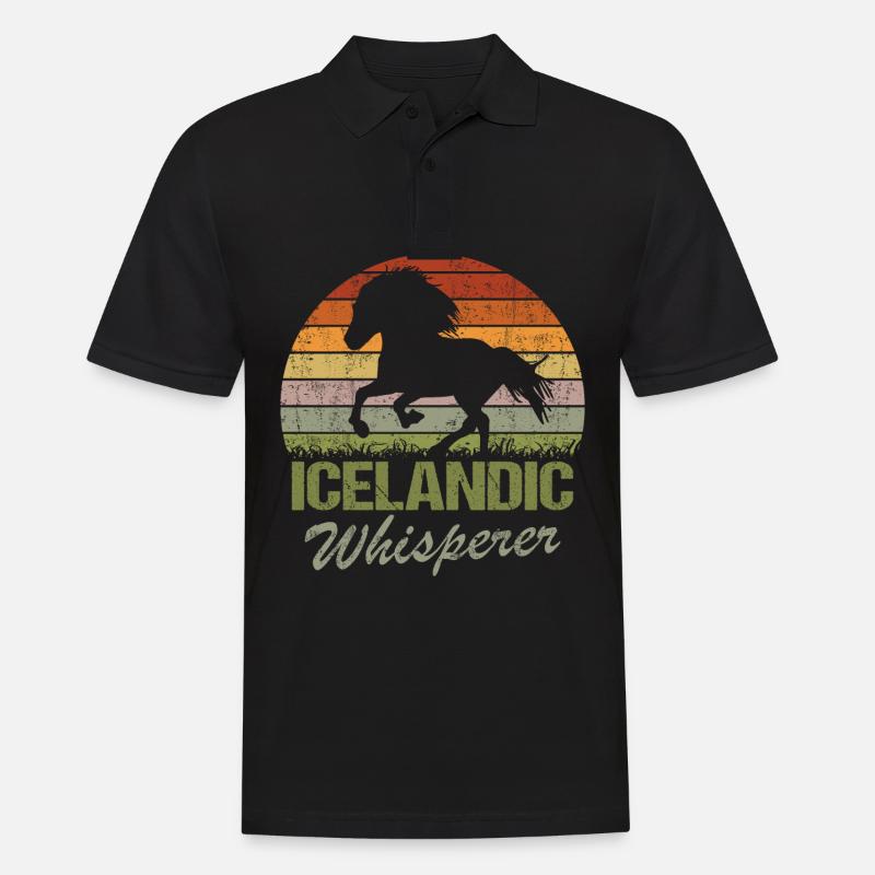Islandpferd Tölt Isländer Flüsterer - Männer Poloshirt - Schwarz