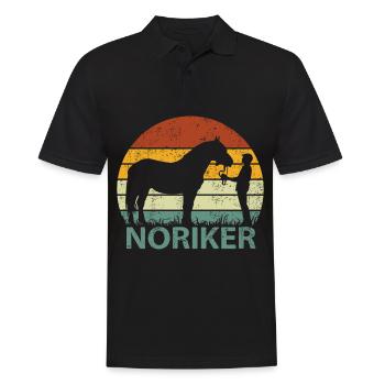 Noriker Pferd Retro Vintage - Männer Poloshirt - Schwarz - Vorne - Kai (181cm)