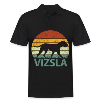 Magyar Vizsla Chien Rétro Vintage - Polo Homme - noir - Devant - Kai (181cm)