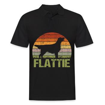 Flat Coated Retriever Vintage Rétro - Polo Homme - noir - Devant - Kai (181cm)