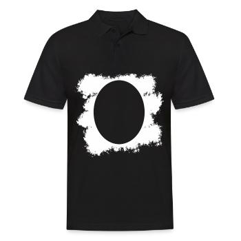 White background with oval shape decoration - Men's Polo Shirt - black - Front - Kai (181cm)