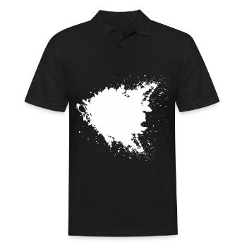 Großer Schwarzer Farbfleck - Männer Poloshirt - Schwarz - Vorne - Kai (181cm)