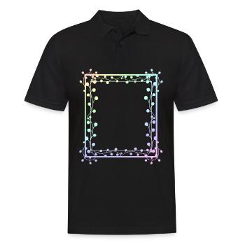 Cadre carré coloré avec des fleurs - Polo Homme - noir - Devant - Kai (181cm)