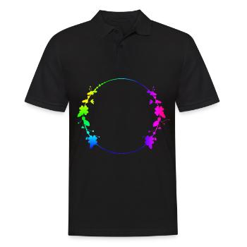 Cadre coloré avec des fleurs - Polo Homme - noir - Devant - Kai (181cm)