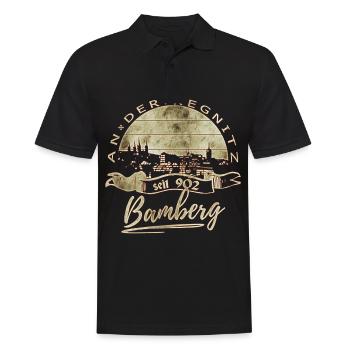 Bamberg Vintage Retro - Männer Poloshirt - Schwarz - Vorne - Kai (181cm)