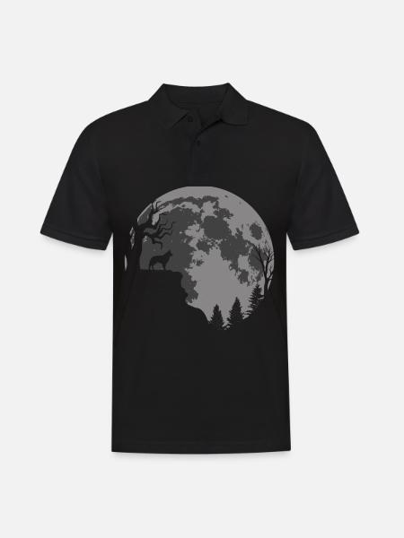 Belgian Belgian Shepherd Tervuren Moon - Men's Polo Shirt - black