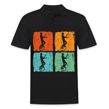 Unicycle Bicycle Circus Acrobat Clown Vintage - Men's Polo Shirt - black - Front - Kai (181cm)