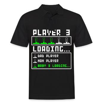 Pregnancy announce Baby Player 3 three Loadi - Men's Polo Shirt - black - Front - Kai (181cm)