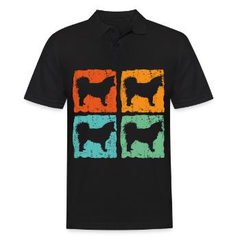 Chien islandais Spitz islandais Vintage - Polo Homme - noir - Devant - Kai (181cm)