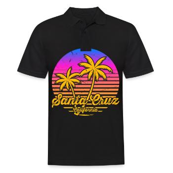 Santa Cruz California vintage retro Surfer Boarder - Men's Polo Shirt - black - Front - Kai (181cm)