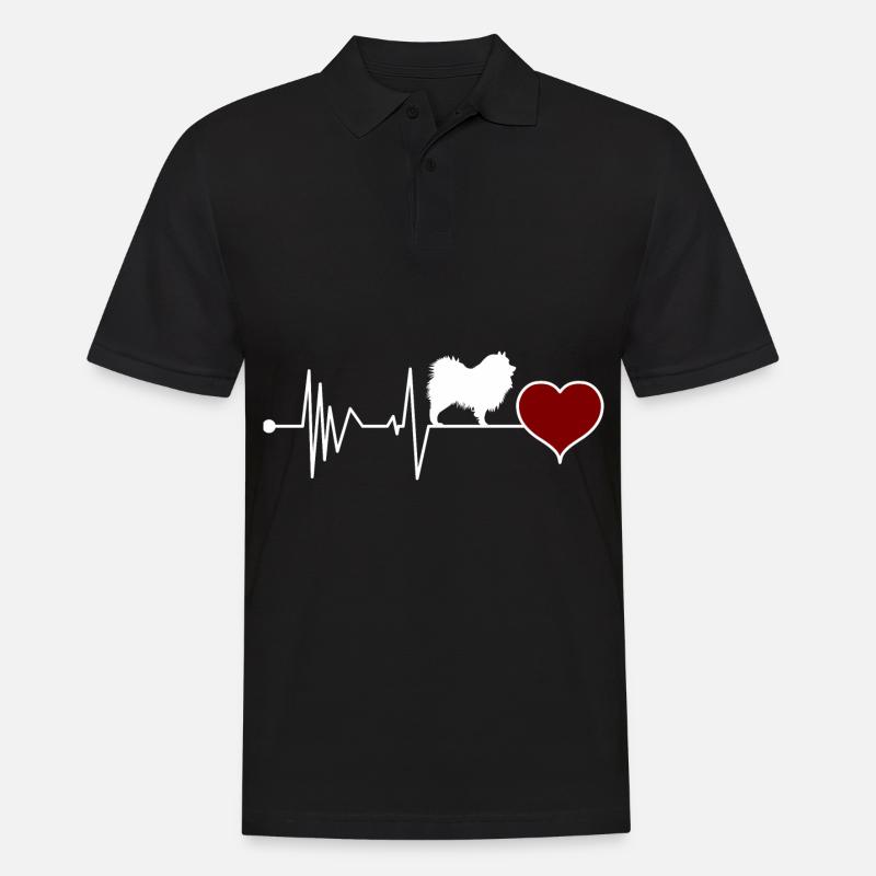 German Wolfsspitz Spitz Keeshond Heartbeat - Men's Polo Shirt - black