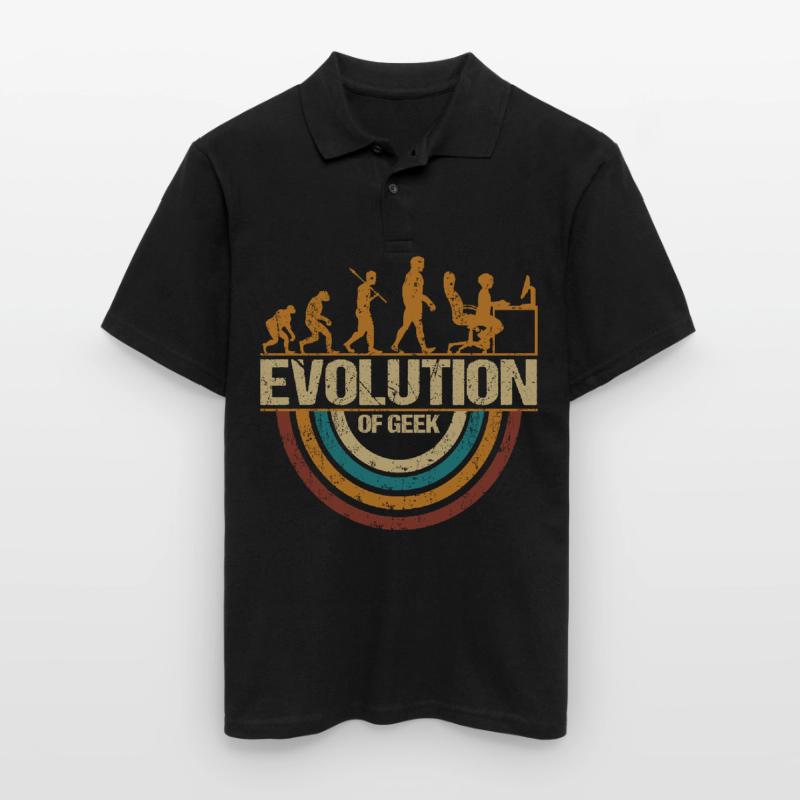 Computer Nerd Programmierer Evolution witzige Männer Poloshirt
