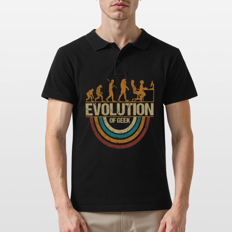 Computer Nerd Programmeur Evolution drôle Polo Homme