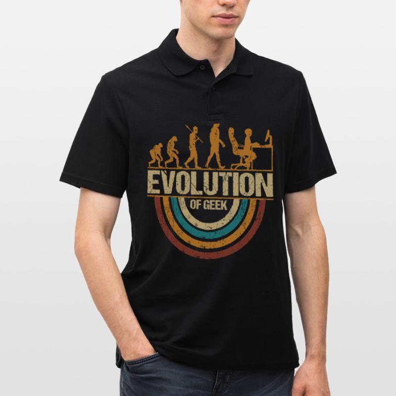 Computer Nerd Programmer Evolution funny Men's Polo Shirt
