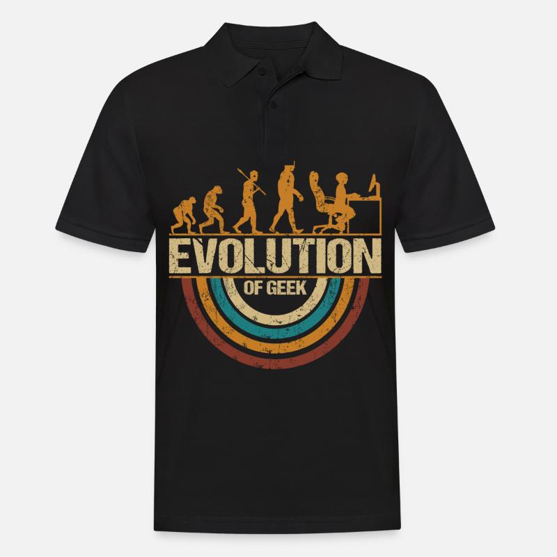Computer Nerd Programmeur Evolution drôle - Polo Homme - noir