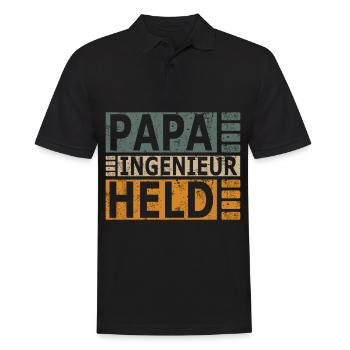 Ingenieur Student Papa lustig Sprüche Spruch Baby - Männer Poloshirt - Schwarz - Vorne - Kai (181cm)