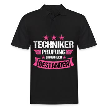 Techniker Abschluss Prüfung bestanden Meister Pink - Männer Poloshirt - Schwarz - Vorne - Kai (181cm)