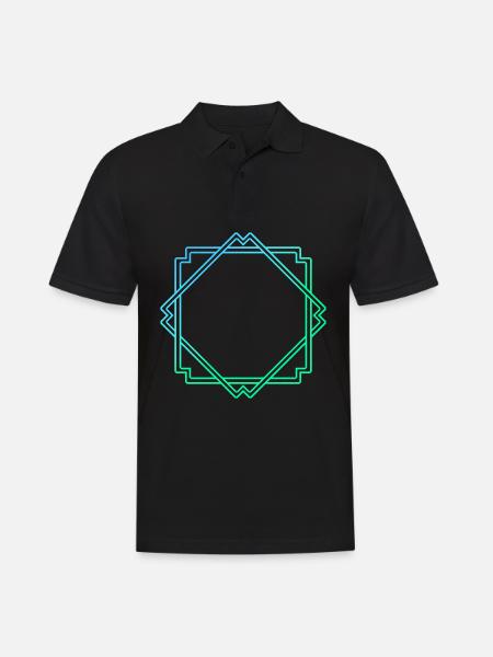 Green Blue Square Frame Decoration - Men's Polo Shirt - black