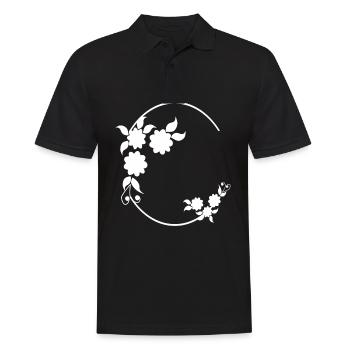 Semicircle with flower decoration frame - Men's Polo Shirt - black - Front - Kai (181cm)