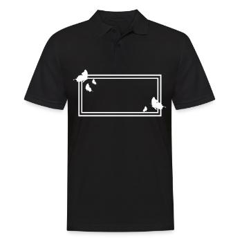 Rechteckiger Rahmen mit Schmetterlingen - Männer Poloshirt - Schwarz - Vorne - Kai (181cm)