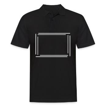 Rectangular frame with white lines - Men's Polo Shirt - black - Front - Kai (181cm)