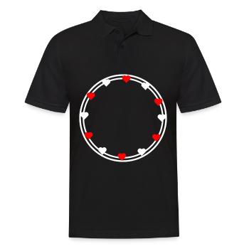 Cœurs en décoration de cadre rond Circulaire - Polo Homme - noir - Devant - Kai (181cm)