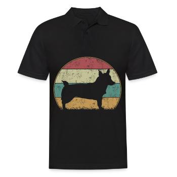 Suédois Vallhund Västgötaspets Retro Vintage - Polo Homme - noir - Devant - Kai (181cm)