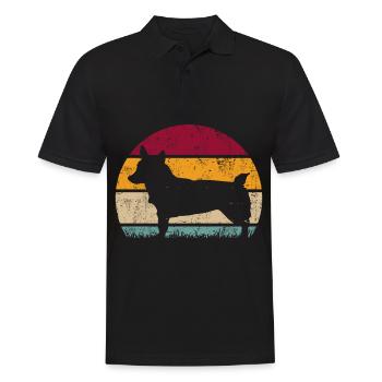 Suédois Vallhund Västgötaspets Retro Vintage - Polo Homme - noir - Devant - Kai (181cm)