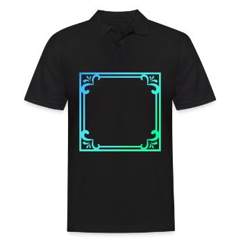 Cadre bleu avec cadeau d’ornements - Polo Homme - noir - Devant - Kai (181cm)