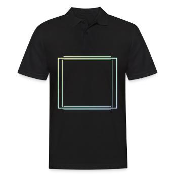 Lignes colorées Décoration de cadre carré - Polo Homme - noir - Devant - Kai (181cm)