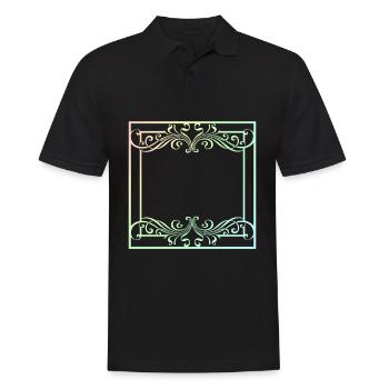 Ornements colorés dans le trait de ligne du cadre - Polo Homme - noir - Devant - Kai (181cm)