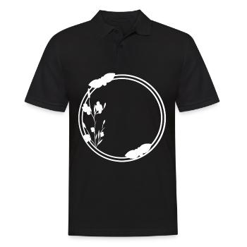 Cercle de cadre de printemps en fleurs blanches - Polo Homme - noir - Devant - Kai (181cm)