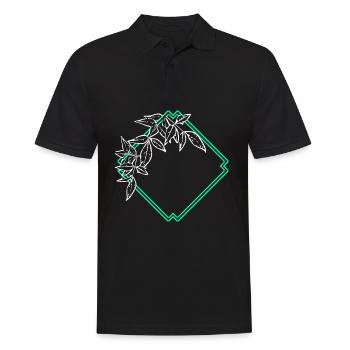Natural Frame Square Leaf Ornamentation - Men's Polo Shirt - black - Front - Kai (181cm)