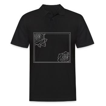 Cadre rectangulaire avec roses - Polo Homme - noir - Devant - Kai (181cm)