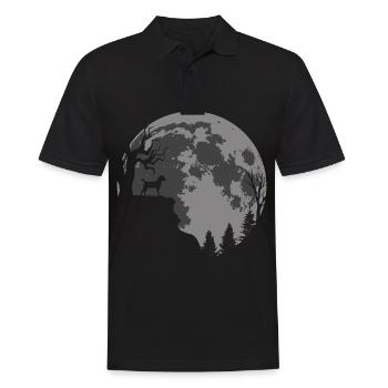 Heather Terrier Moon Silhouette - Men's Polo Shirt - black - Front - Kai (181cm)