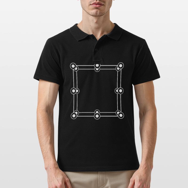 Futuristic frame with circles points Men's Polo Shirt