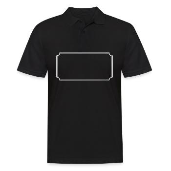 Eckiger Rahmen in weiß Grundtext - Männer Poloshirt - Schwarz - Vorne - Kai (181cm)