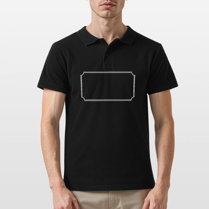 Angular frame in white basic text Men's Polo Shirt